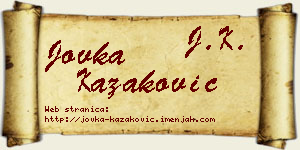 Jovka Kazaković vizit kartica